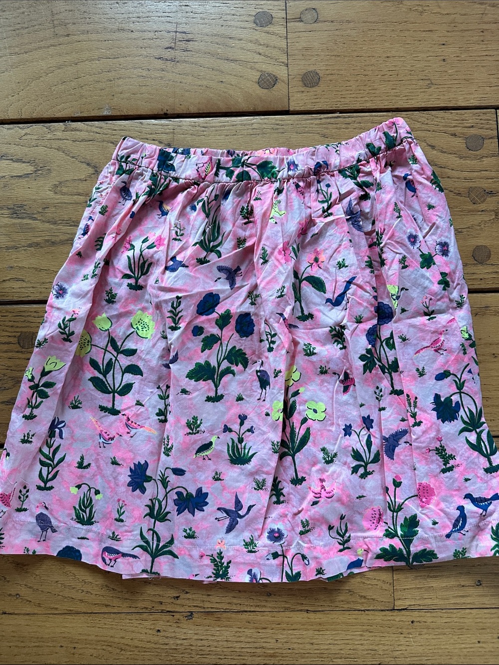 Crewcuts Pink Floral Print Elastic Waist Skirt